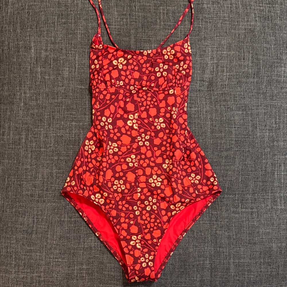 Ulla Johnson Positano One-Piece Swimsuit | Coral Print | Size S - Picture 4 of 7